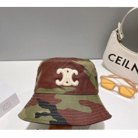 Best Price Celine Green Camouflage Bucket Hat with Logo 0112 2024