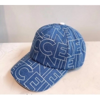 Top Design Celine Denim Baseball Hat 0301 Blue 2024