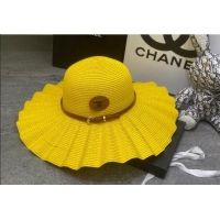 Grade Quality Celine Straw Wide Brim Hat 0301 Yellow 2024