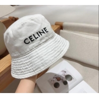 Unique Discount Celine Denim Bucket Hat 0301 White 2024