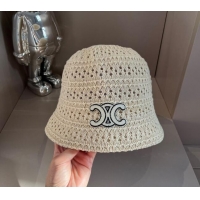 Popular Style Celine Crochet Bucket Hat 0403 White 2024