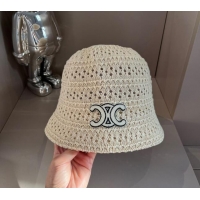 Famous Brand Celine Crochet Bucket Hat 0403 White 2024