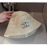 Famous Brand Celine Crochet Bucket Hat 0403 White 2024