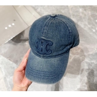 Buy Luxury Celine Denim Baseball Hat 071001 Blue 2024