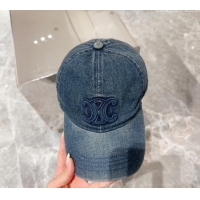 Buy Luxury Celine Denim Baseball Hat 071001 Blue 2024