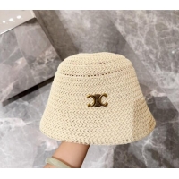 Luxury Discount Celine Knit Bucket Hat 0710 Beige 2024