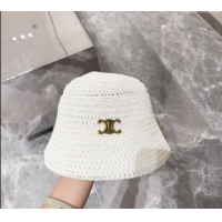 Cheap Price Celine Knit Bucket Hat 0710 White 2024