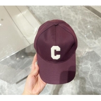 Sumptuous Celine Baseball Hat with C Letter 073002 Dark Purple 2024