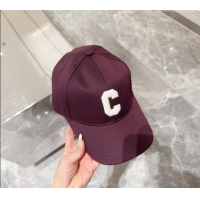 Sumptuous Celine Baseball Hat with C Letter 073002 Dark Purple 2024