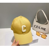 Cheapest Celine Baseball Hat with C Letter 073002 Yellow 2024