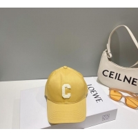 Cheapest Celine Baseball Hat with C Letter 073002 Yellow 2024