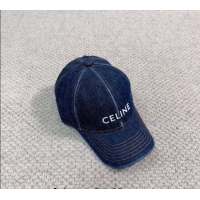 New Style Cheap Celine Denim Baseball Hat with CELINE 073002 2024