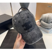 Buy Classic Celine Denim Baseball Hat 082203 Black 2024