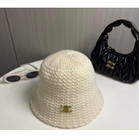 Low Cost Celine Knit Bucket Hat 0913 White 2024