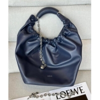 Famous Brand Loewe Medium Squeeze Bag in Nappa Lambskin 948017 Abyss Blue 2024