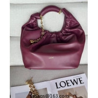 Top Design Loewe Medium Squeeze Bag in Nappa Lambskin 948017 Dark Purple 2024