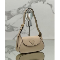 Famous Brand Prada Small leather shoulder bag 1BD358 Beige 2024