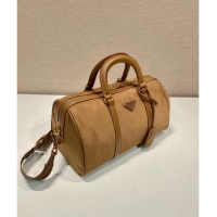 Discount Prada Re-Edition 1978 medium Re-Nylon and Saffiano Leather top-handle bag 1BB233 Cork Beige 2024