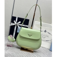 Top Grade Prada Cleo Brushed Leather Shoulder Bag 1BD303 Green 2024