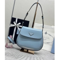 Buy Fashionable Prada Cleo Brushed Leather Shoulder Bag 1BD303 Blue 2024