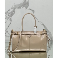 Top Quality Prada Large leather handbag 1BA433 Nude 2024