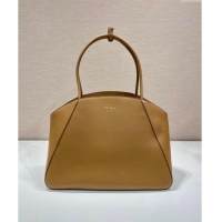 Grade Quality Prada Large Leather Tote Bag 1BG510 Brown 2024