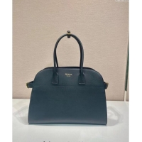 Best Price Prada Large Leather Tote bag with Buckle 1BG508 Black 2024