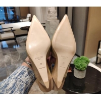 Best Product Prada Brush Leather Wedge Slingback Pumps 6.5cm Dark Beige 081056