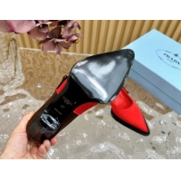 Good Looking Prada Patchwork Satin Pumps 5cm with Bow Red/Brown 812003