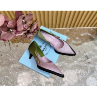 Sophisticated Prada Patchwork Satin Pumps 5cm with Bow Green/Pink 812005