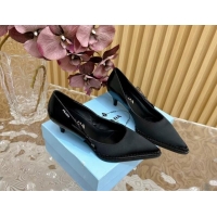 Unique Style Prada Patchwork Satin Pumps 5cm with Bow Black 812006