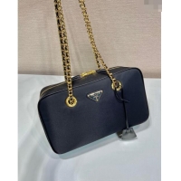 Low Cost Prada Re-Edition 1978 medium nylon chain bag 1BB115 Black 2024