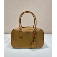 New Fashion Prada Re-Edition 1978 medium Re-Nylon and Saffiano leather two-handle bag 1BB115 Brown 2024