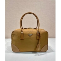 Super Quality Prada Re-Edition 1978 large Re-Nylon and Saffiano leather two-handle bag 1BB114 Brown 2024