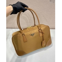 Super Quality Prada Re-Edition 1978 large Re-Nylon and Saffiano leather two-handle bag 1BB114 Brown 2024