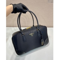 Inexpensive Prada Re-Edition 1978 large Re-Nylon and Saffiano leather two-handle bag 1BB114 Black 2024