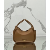 Top Quality Prada Leather handbag 1BA451 Brown 2024