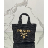 Market Sells Prada Small Crochet Tote bag 1BG422 Black/Beige 2024