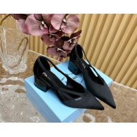 Most Popular Prada Satin Open Pumps 6cm Black 812017