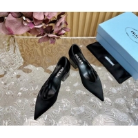 Most Popular Prada Satin Open Pumps 6cm Black 812017