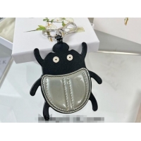 Well Crafted Loewe Beetles Calfskin Bag Charm and Key Holder L8125 Grey 2023