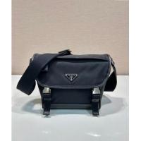 Discount Prada Re-Nylon and leather shoulder bag 2VD066 Black 2024