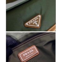 Discount Prada Re-Nylon and leather shoulder bag 2VD066 Military Green/Brown 2024