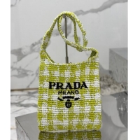 Good Taste Prada Raffia-Like Crochet Tote bag 1BC184 Green 2024