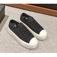 Good Quality Prada Canvas Platform Sneakers Black 904015