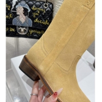 Unique Discount Celine Suede Mid Boots with Celine Band Yellow 813028