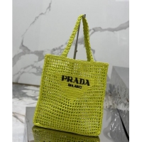 Famous Brand Prada Crochet Tote bag 1BG393 Kiwi Green 2024