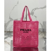 Pretty Style Prada Crochet Tote bag 1BG393 Dark Pink 2024