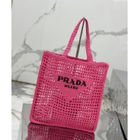 Pretty Style Prada Crochet Tote bag 1BG393 Dark Pink 2024