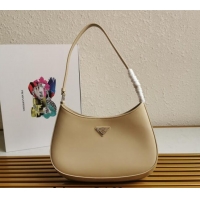 Good Product Prada Cleo Brushed Leather Hobo Bag 1BC499 Beige 2024